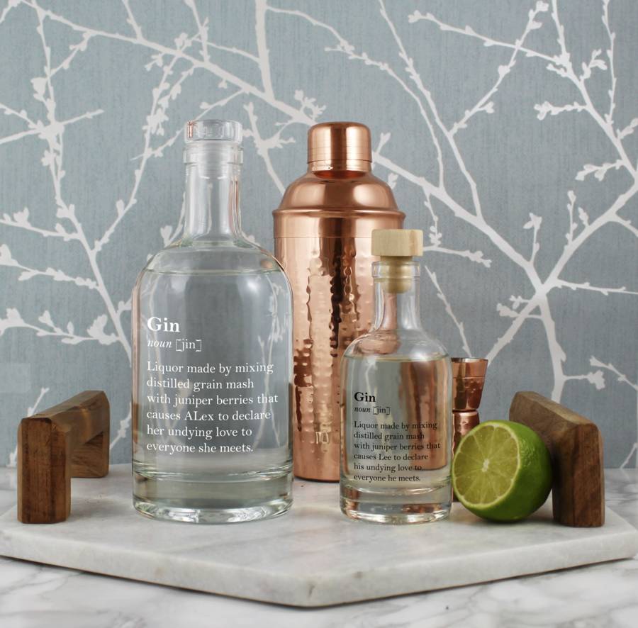 witty personalised gin definition decanter two sizes by copper and