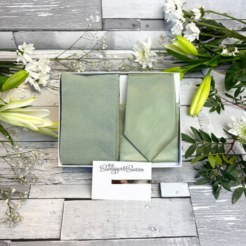 Dusty Sage Wedding Tie Set, 3 of 10