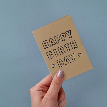 Happy Birthday Small Letterpress Card, 4 of 4