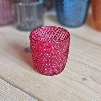 Spot Glass Pink Tea Light Holder, 2 of 2