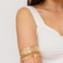 Bohemian Gold Plated Feather Upper Arm Cuff, thumbnail 1 of 8