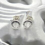 Hammered Sterling Silver Circle Stud Earrings, thumbnail 1 of 4
