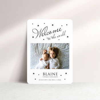 Welcome To The World Personalised Baby Thank You Card, 2 of 6