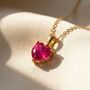 Ruby July Birthstone Love Heart Pendant Necklace, thumbnail 1 of 4