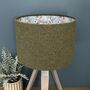 Gladys Tussock Green Tweed Floral Lined Drum Lampshades, thumbnail 4 of 9