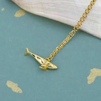Tiny 3D Whale Pendant Necklace In Sterling Silver, 5 of 12
