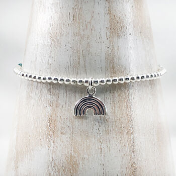 Sterling Silver Rainbow Adjustable Friendship Bracelet, 4 of 9