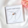 50th Birthday Gift For Her – Sterling Silver Birthstone And Personalised Number Charm Necklace, thumbnail 1 of 6