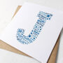 Blue Star Personalised Birthday Card For Him Any Letter, thumbnail 3 of 6