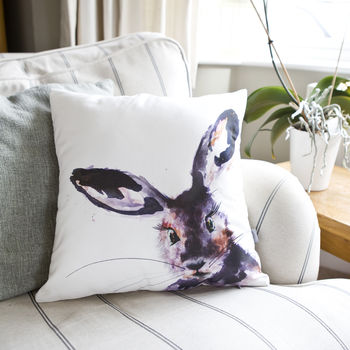 Inky Hare Cushion, 4 of 5