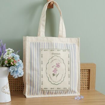 Personalised Birth Flower Tote Bag, 7 of 12