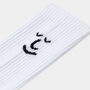 Smiley And Sporty White Ribbed Organic Cotton Socks, thumbnail 3 of 4
