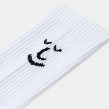 Smiley And Sporty White Ribbed Organic Cotton Socks, 3 of 4
