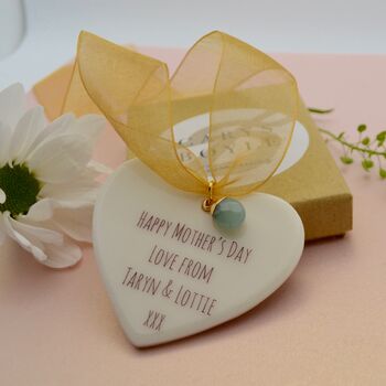 Personalised Mother's Day Heat With Aventurine Crystal, 3 of 4