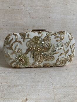 Gold Embroidered Handcrafted Clutch Bag, 6 of 10