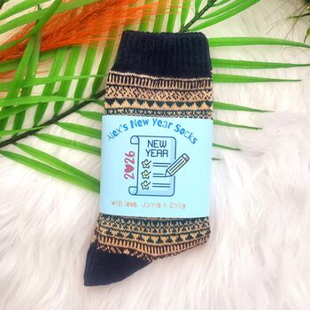 Men Wool Blend Personalised Label Socks,Stocking Filler, 3 of 12