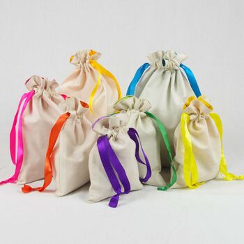 Cotton Drawstring Gift Bags Set Of Four, 8 of 9