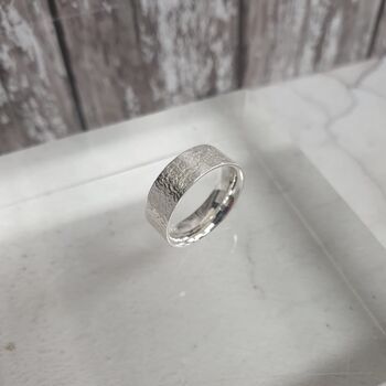Personalised Sterling Silver Ring With Textured Surface, 6 of 12