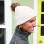 Cream Cable Knit Pom Pom Bobble Hat, thumbnail 4 of 5