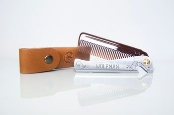 Personalised Man Comb With Leather Case, 9 of 12
