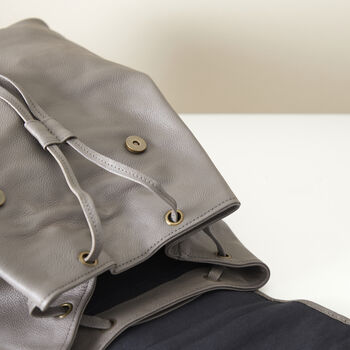 Fair Trade Stylish Versatile Leather Rucksack Backpack, 7 of 12