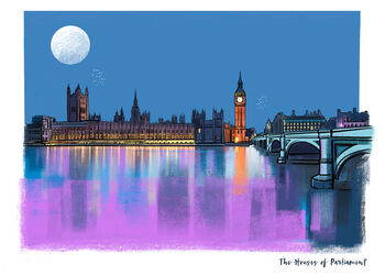 The Houses Of Parliament London Blank Card, 2 of 2