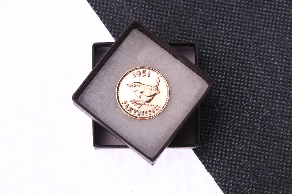 1951 75th Birthday Boxed Polished Farthing Coin, 1 of 2