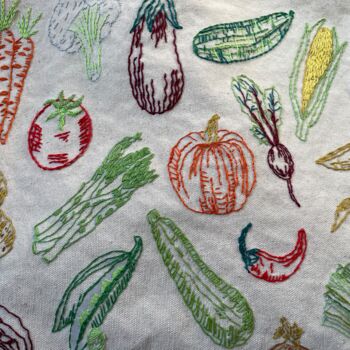 Stitch What You've Grown Vegetable Tote Bag Diy Kit, 8 of 11