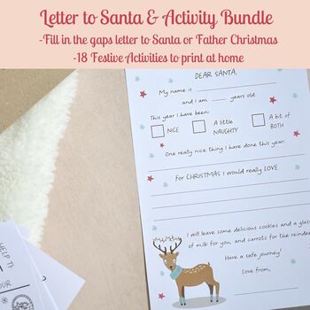 Printable Letter To Santa And Festive Activities, 3 of 8