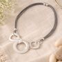 Silver Orbit Statement Magnetic Necklace, thumbnail 2 of 5
