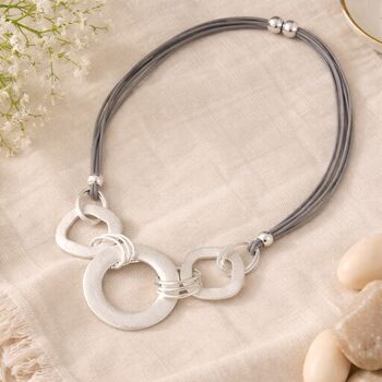 Silver Orbit Statement Magnetic Necklace, 2 of 5