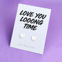 Love You Long Time Sterling Silver Heart Earrings, thumbnail 1 of 3