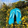 Vibrant Teal Rubber Flip Flops, thumbnail 1 of 12