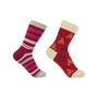 Elizabeth Punch And Tri Red Women's Socks Bundle, thumbnail 1 of 4