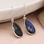 Sterling Silver Faceted Labradorite Drop Earrings, thumbnail 6 of 10