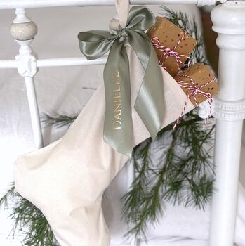 Bow Christmas Stocking Personalised, 7 of 9