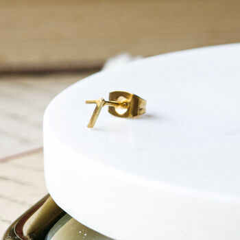 Little Number Earring Gold Or Silver, 11 of 12