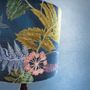 Luxury Botanical Round Teal Velvet Lampshade, thumbnail 2 of 3