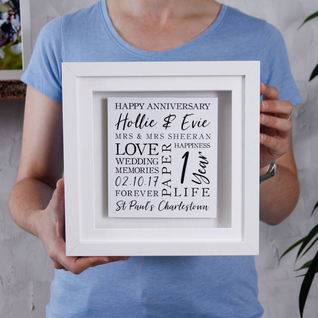 paper 3d wedding anniversary memory print by no ordinary