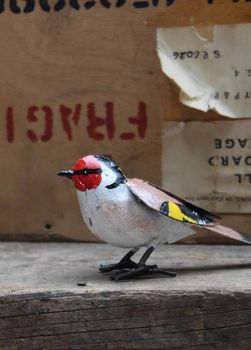 Goldfinch Handmade Recycled Metal Garden Ornament, 4 of 6