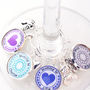 Personalised Hearts And Flowers Wine Glass Charm, thumbnail 3 of 8