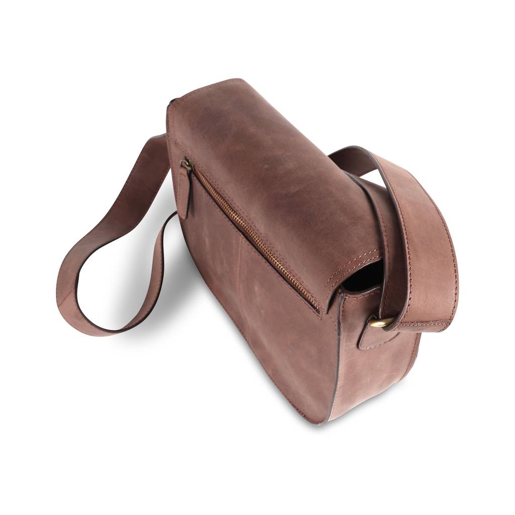 Bette Leather Cross Body Saddle Bag By The Leather Store