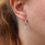Shaded Aquamarine Fringe Hoop Earrings, thumbnail 4 of 6