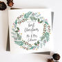 Your First Married Christmas Wreath Card, thumbnail 1 of 5