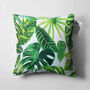 Green Tropical Palm Leaves Soft Cushion Cover, thumbnail 5 of 7