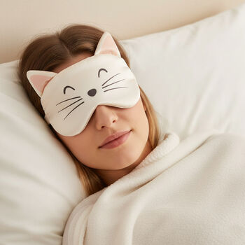 Cat Face Silky Satin Eye Mask And Sleep Mask, 2 of 7
