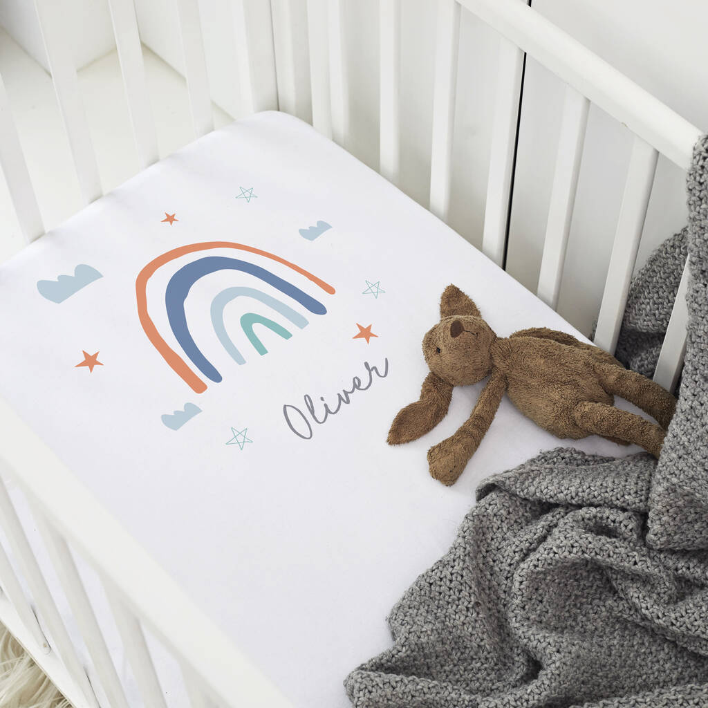 Personalised 'Rainbow' Cot Sheet, 1 of 5