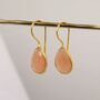 Peach Moonstone Sterling Silver Earrings, thumbnail 4 of 9