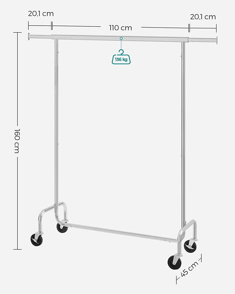 Adjustable Heavy Duty Clothes Rail Garment Rack By Momentum ...