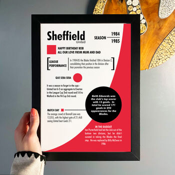 Personalised Season Print Gift For Sheffield United Fan, 3 of 6